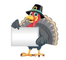 Happy Thanksgiving. Funny cartoon turkey bird vector