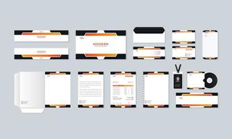 Business stationery template design and corporate Branding identity template design. Useable for annual report, brochure, corporate flyer, Stationery, Letterhead, Mag, Business card and Invoice. vector