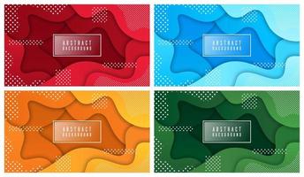 Colorful liquid and geometric background with fluid gradient shapes vector