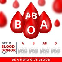 World Blood donor Day, 14th June Illustration Of Blood Donation Concept Design for Banner and Flyer. Vector Illustration