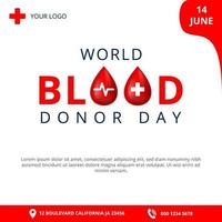 World Blood donor Day, 14th June Illustration Of Blood Donation Concept Design for Banner and Flyer. Vector Illustration