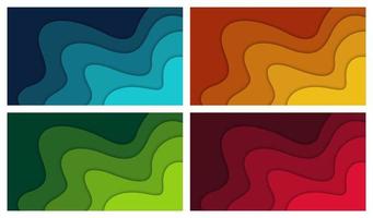 Set of 3D abstract background and paper cut shapes, vector illustration