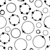 Circles and dots black and white seamless pattern vector