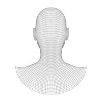 Ai digital brain. Artificial intelligence concept. Human head in robot digital computer interpretation.head concept. vector