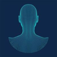 Ai digital brain. Artificial intelligence concept. Human head in robot digital computer interpretation.head concept. vector
