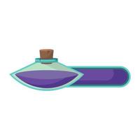 Game icon of bottle with poison or elixir and status indicator. GUI bar element for game design and magical liquid in glass bottle. Vector illustration for mobile video game