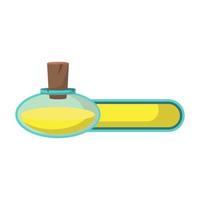 Game icon of bottle with poison or elixir and status indicator. GUI bar element for game design and magical liquid in glass bottle. Vector illustration for mobile video game