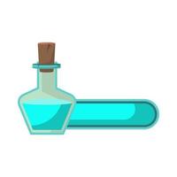 icono de juego de botella con veneno o elixir e indicador de estado. elemento de barra gui para diseño de juegos y líquido mágico en botella de vidrio. ilustración vectorial para videojuegos móviles vector