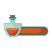 Game icon of bottle with poison or elixir and status indicator. GUI bar element for game design and magical liquid in glass bottle. Vector illustration for mobile video game