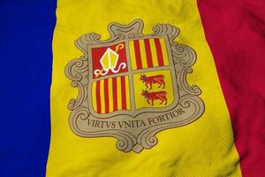 Waving flag of Andorra in 3D rendering photo