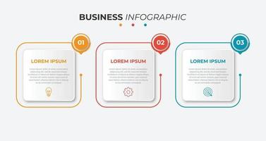 Timeline infographic design element and number options. Business concept with 3 steps. Can be used for workflow layout, diagram, annual report, web design. Vector business template for presentation.