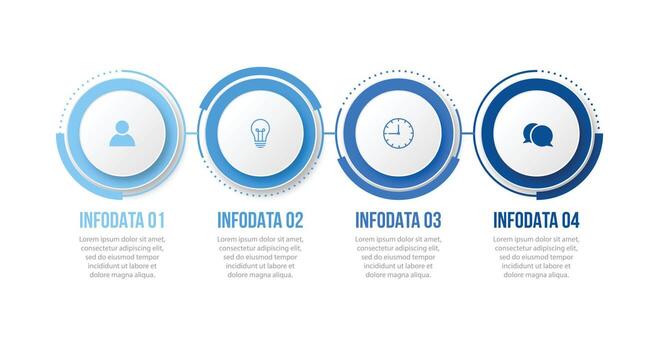 elemento de diseño infográfico de línea de tiempo y opciones de número. concepto de negocio con 4 pasos. se puede utilizar para diseño de flujo de trabajo, diagrama, informe anual, diseño web. plantilla de negocio vectorial para presentación. vector