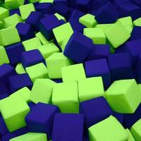 Many colorful soft blocks in a kids' ballpit at a playground photo