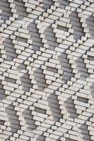 A pattern made of white bricks in the form of diamond shapes. Decoration of the walls during the Soviet Union photo