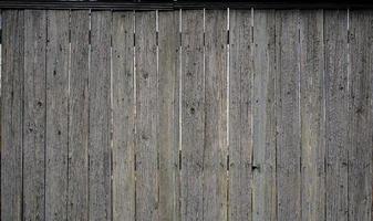 The texture of an old rustic wooden fence made of flat processed boards photo