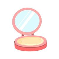 polvos compactos faciales en paquete abierto. producto de maquillaje dibujado a mano. ilustración vectorial aislado sobre fondo blanco. vector