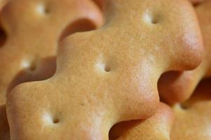 Macro photography of a many yellow salted cracker photo