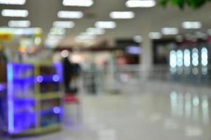Blurred image of shopping mall interior photo