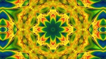 abstrakte farbenfrohe Blumen Flora Konzept symmetrisches Muster dekorativ dekoratives Kaleidoskop video