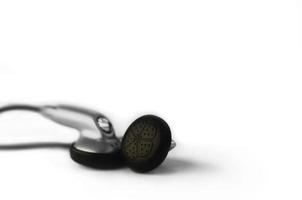 Earphones isolated on white photo