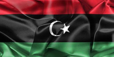 3D-Illustration of a Libya flag - realistic waving fabric flag photo