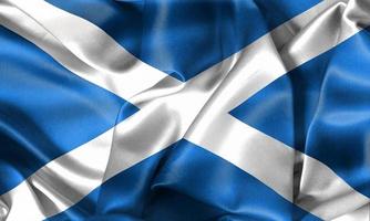 bandera de escocia - bandera de tela que agita realista foto