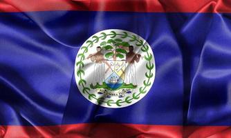 Belize flag - realistic waving fabric flag photo