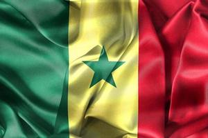 3D-Illustration of a Senegal flag - realistic waving fabric flag photo