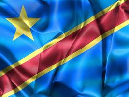 Democratic Republic of the Congo flag - realistic waving fabric flag photo