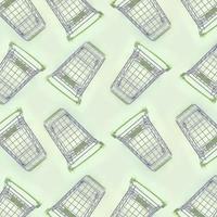 Pattern of many small shopping carts on a lime background photo