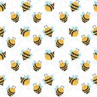 Honey Bee seamless pattern summer designs are perfect for fabric design, textile, wallpaper, wrapping paper, packaging and other trendy products photo