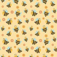 Los diseños de verano de patrones sin fisuras de abejas son perfectos para el diseño de telas, textiles, papel pintado, papel de regalo, embalaje y otros productos de moda. foto