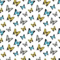 Seamless pattern with butterflies. Vector illustration photo