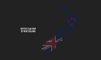 New Zealand Flag Map, Abstract Dotted Vector Illustration