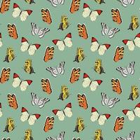 patrón sin costuras con mariposas. ilustración vectorial foto