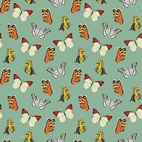 Seamless pattern with butterflies. Vector illustration photo
