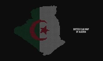 Algeria Flag Map, Abstract Dotted Style vector