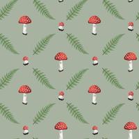 Autumn Mushrooms seamless pattern - Vector illustration photo