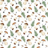 Autumn Mushrooms seamless pattern -  Vector illustration photo