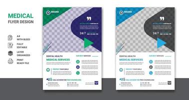 Medical health care and pharmacy presentation corporate a4 flyer poster template designs vector