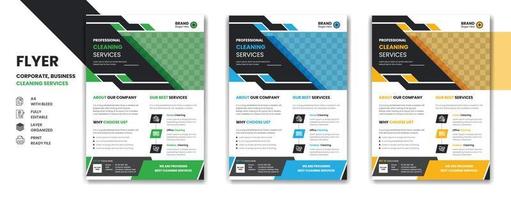 Cleaning and disinfection service corporate business A4 flyer design template vector