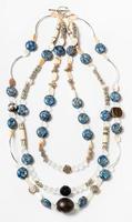 necklace from bone, nacre, artificial stone beads photo