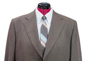 green woolen jacket with shirt and tie close up photo