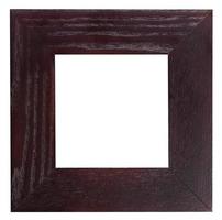 marco cuadrado plano de madera marrón oscuro foto