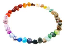 round line from from mineral tumbled gem stones photo