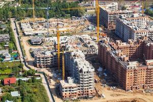 vista superior del área de construcción foto