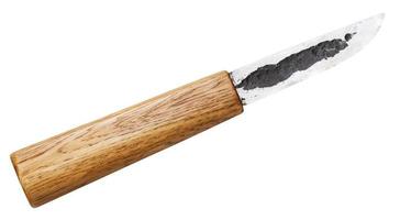 traditional yakutian knife with oak wood handle photo