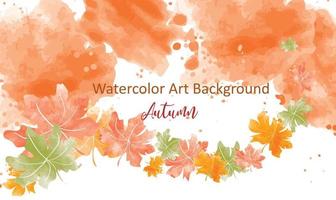 Watercolor abstract background autumn collection with maple and seasonal leaves. Hand-painted watercolor natural art, perfect for your designed header, banner, web, wall, cards, etc. vector