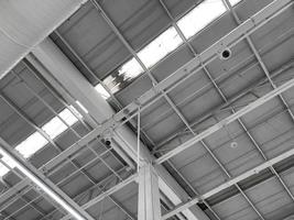 ventilation cooling pipe systems under the ceiling in an industrial building. photo