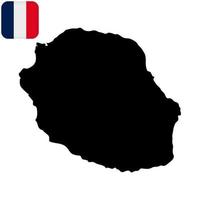 La reunion islands Map. Region of France. Vector illustration.